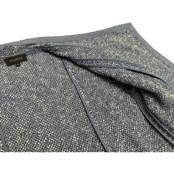 Talbots Blue/White Boucle Drape Front Blazer Size M - Picture 8 of 10